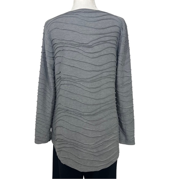 Chico’s Solid Textured Top Long Sleeve Gray M Medium 570247582 - Picture 12 of 13